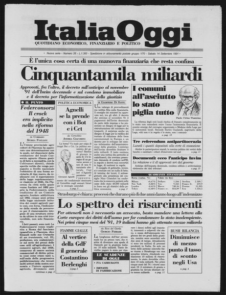 Italia oggi : quotidiano di economia finanza e politica